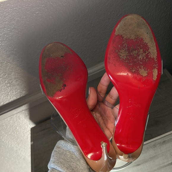 Christian Louboutin nude and clear strap heels - Picture 8 of 9